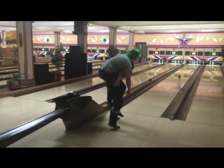 bowling a strike - piggy back style